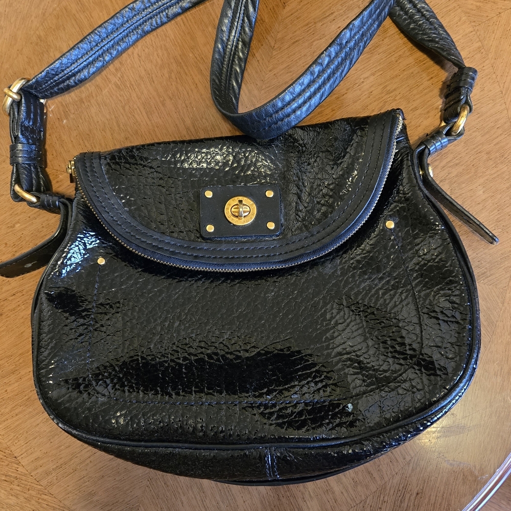Marc By Marc Jacobs Shiny Black Shoulder Bag